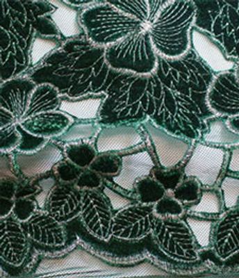 TULE BORD VELV MET VERDE LEAF