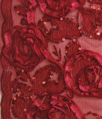 TULE FILETTO PAETE VERMELHO