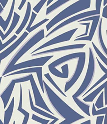 RAYON HYPE TWILL PRT GRF 2-2 AZUL REAL