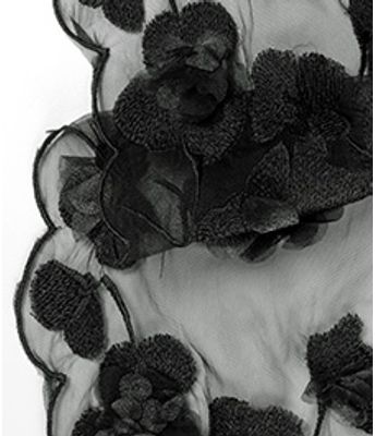 TULE BORD AZALEIA 3D PRETO